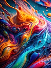 Vibrant liquid art flows in mesmerizing patterns of color and texture