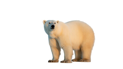 Fototapeta premium Full body portrait of a standing polar bear in black background studio lighting animal wildlife arctic