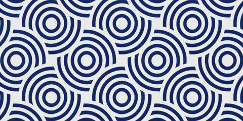 Fototapeta premium A seamless pattern features concentric circles in shades of blue against a stark white background high quality professional detailed modern elegant