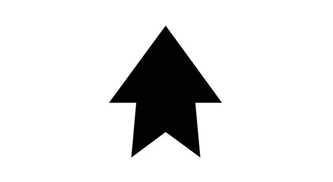 Black and white vector icon symbolizing progress and upward movement with a pointed tip and fletching