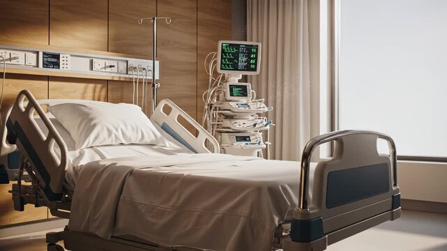 Hospital room with medical equipment