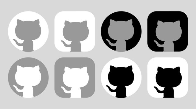 github logo icon vector set.