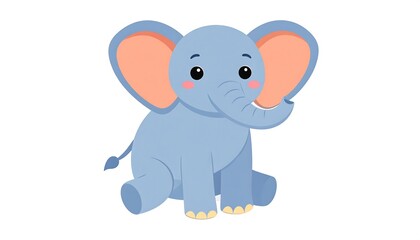 Obraz premium Adorable baby elephant cartoon illustration for childrens books and designs.