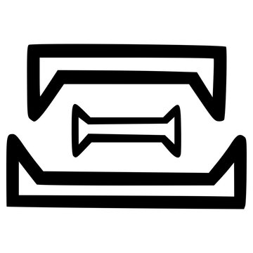 doodle xi Greek alphabet illustration hand drawn outline vector