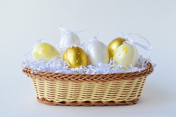 Easter eggs in a basket