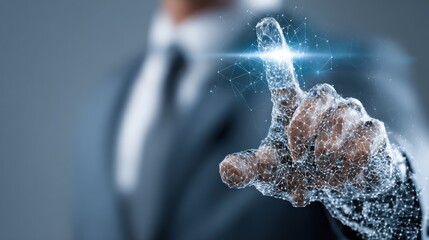 Digital touch concept on transparent background