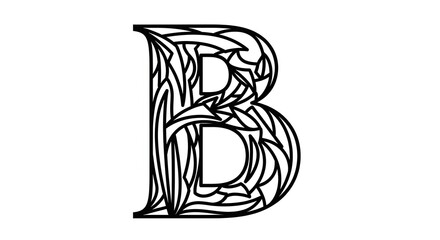 Stylish decorative letter B with floral elements