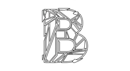 Modern geometric letter B logo design element