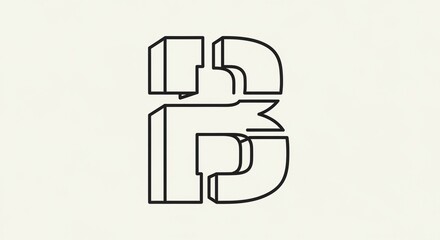 Modern 3D lettering design with abstract geometric shapes