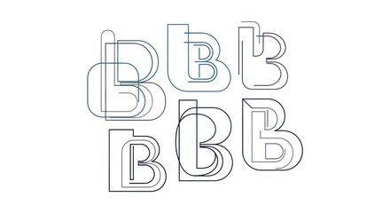 Modern minimalist letter B logo design elements