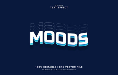 Obraz premium Editable vector file with a text effect showing moods in a modern style