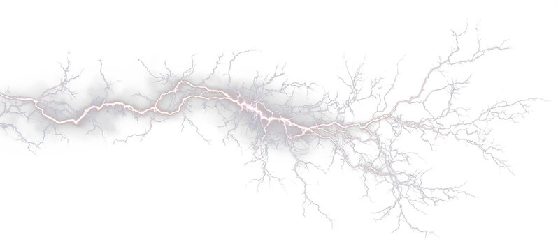 White electric arcs flash rapidly through storm clouds. The sky glows with intense power and motion. Use as PNG overlays for dramatic weather and lightning effects.