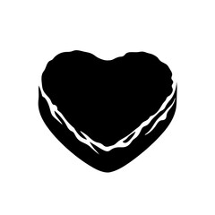 Obraz premium Black heart shape with white details on a white background, love concept.