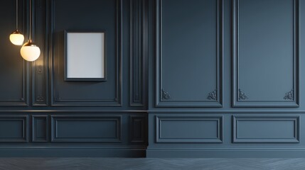 Elegant room interior with picture frame