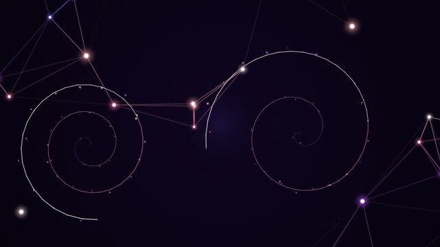 Abstract Tech Background Spirals Network Connections