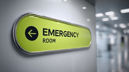 Emergency room sign with transparent background