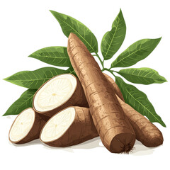 Raw tropical yams isolated on transparent background high resolution transparent png photo