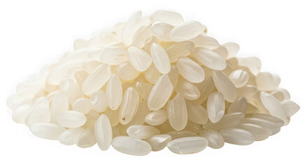 A pile of white rice grains on a transparent background transparent background