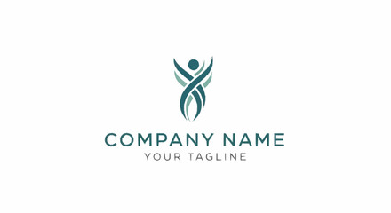 Obraz premium Abstract Logo Design Template with Human Figure.