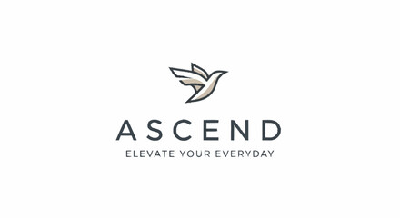 Ascend Logo with Dove Illustration Design.