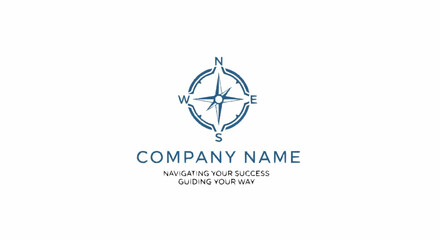 Blue Compass Logo Design Element.