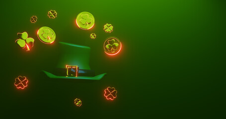 St. Patrick's Day poster. 3d render illustration.