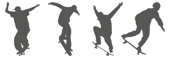Skateboarder silhouette set performing tricks © Imran
