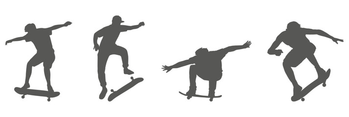 Skateboarder silhouette set performing tricks © Imran