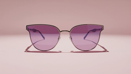 Fashionable Purple Gradient Sunglasses on Pink Background