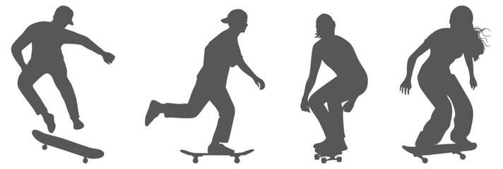 Skateboarder silhouette set performing tricks © Imran