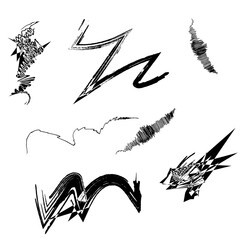 Abstract Grunge Brush Stroke Vector Set