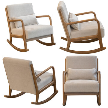 Upholstered armchair isolated, modern living room furniture