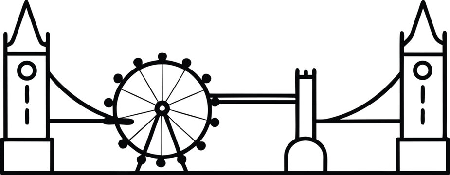 London Skyline Line Art Icon