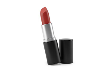 Obraz premium Vibrant Red Lipstick with Chrome Accents and Cap