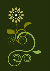 abstract artistic decoration with a flower