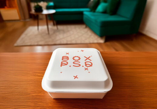 Takeaway Clamshell Food Container Mockup