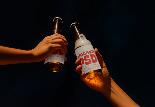 Beer Bottle Duo Packaging Mockup