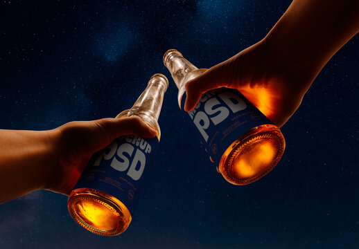 Beer Bottle Close Branding Mockup