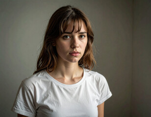 Nachdenkliches, ernsthaftes junges Mädchen