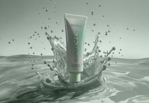 Floating Cosmetic Tube Mockup