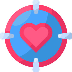Love Target Flat Icon