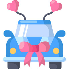 Wedding Car Flat Icon