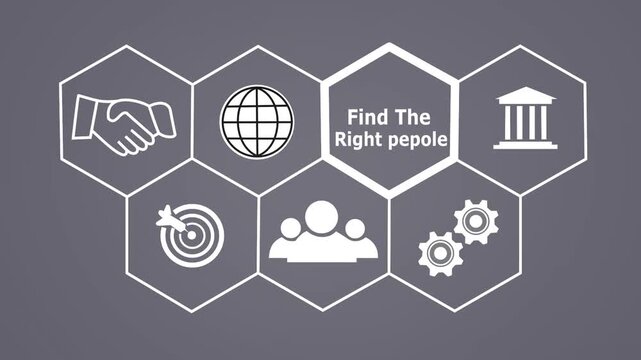 Find The Right People concept button on a futuristic. Abstract seamless animation of mesh glowing dots digital luxurious wave particles flows background. Motion of digital data flow.