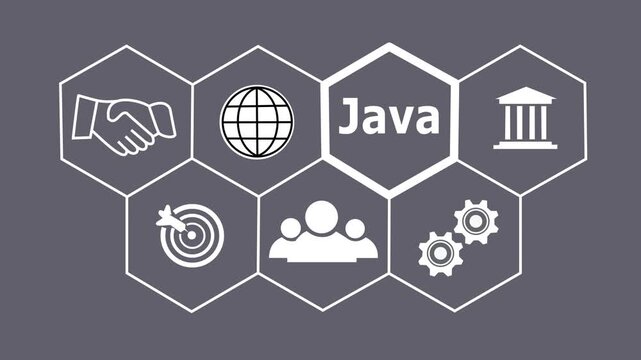 a Java concept button on a futuristic. Abstract seamless animation of mesh glowing dots digital luxurious wave particles flows background. Motion of digital data flow.