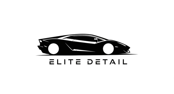 Sleek Sports Car Silhouette Elite Detail Logo.