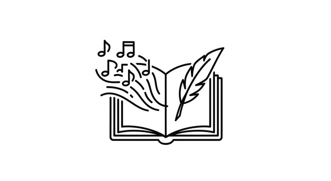 Inkwell symphony: Composition of musical notes and literary creativity illustrated as a concept