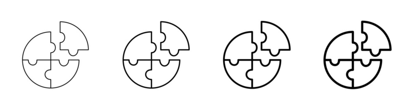 Effective Problem Solving and Logical Solution with Circular Jigsaw Puzzle Icon Vector Illustration