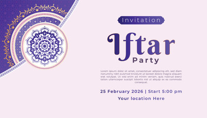 Fototapeta premium Elegant Iftar Party Invitation Card