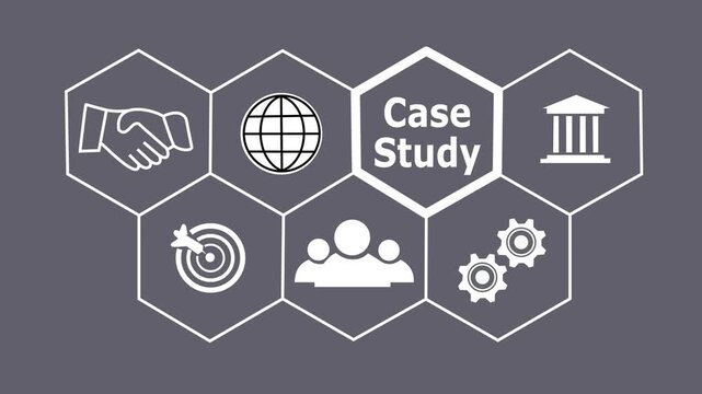 a Case Study concept button on a futuristic. Abstract seamless animation of mesh glowing dots digital luxurious wave particles flows background. Motion of digital data flow.