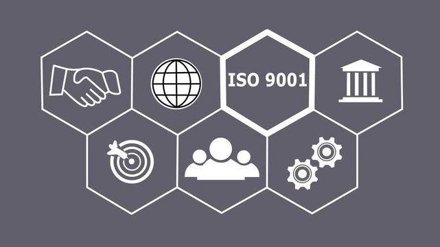 a Iso 9001 concept button on a futuristic. Abstract seamless animation of mesh glowing dots digital luxurious wave particles flows background. Motion of digital data flow.